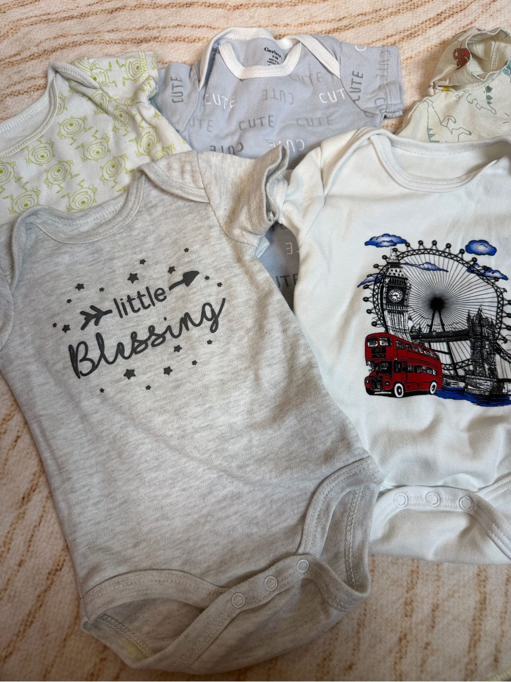 Assorted Baby Onesies – 0–3 Months